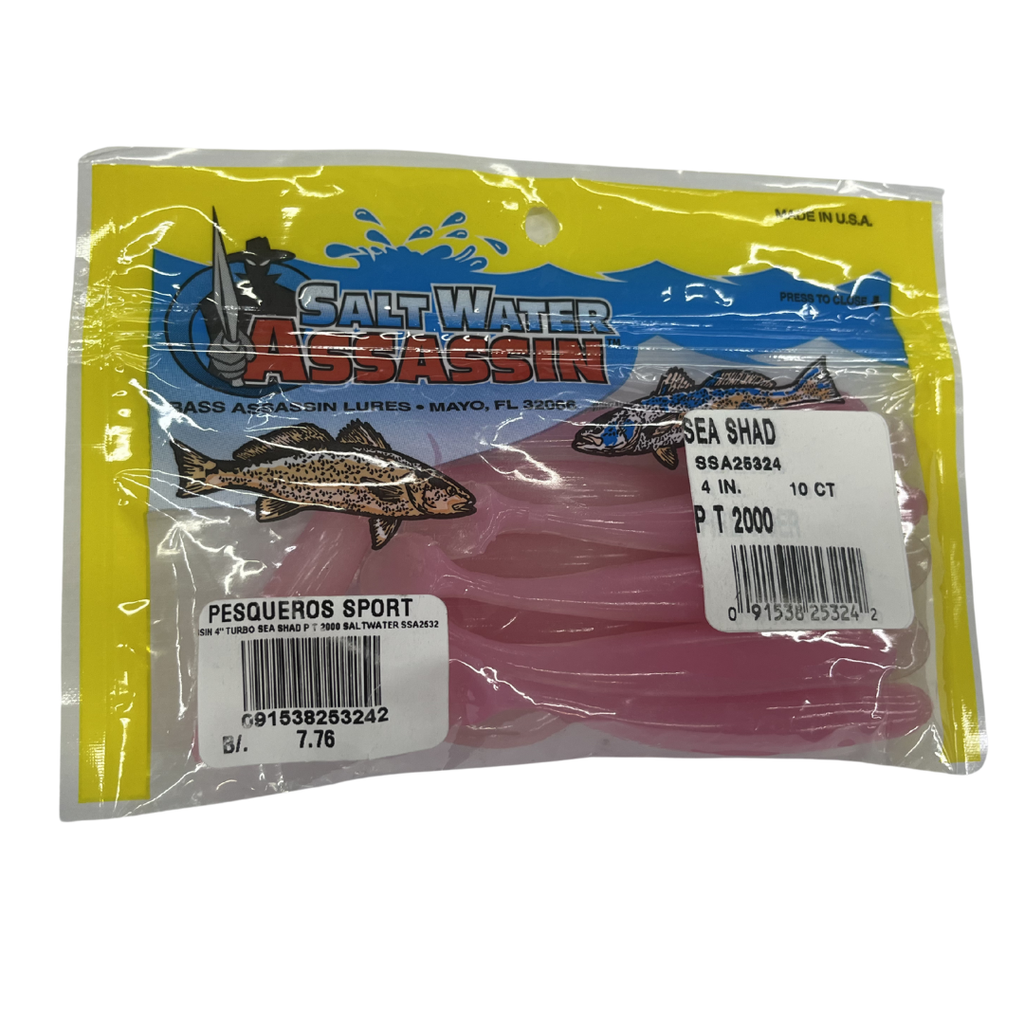 BASSASSASSIN 4" TURBO SEA SHAD P T 2000