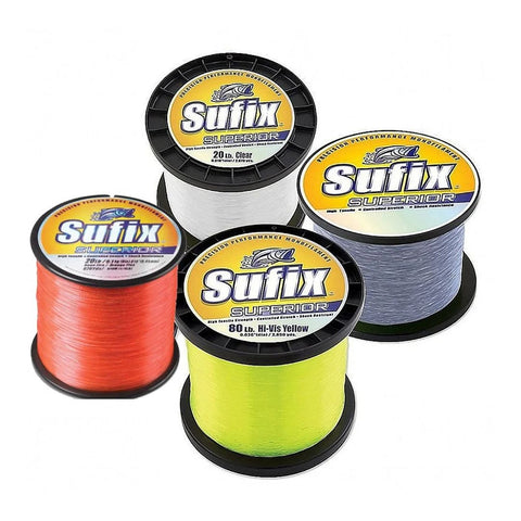 Sufix Superior monofilamento 840yd 15lbs varios colores carrete de 1/4 lb