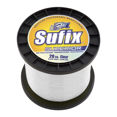 Sufix Superior monofilamento 1795yds 30lbs clear transparente carrete de 1lb