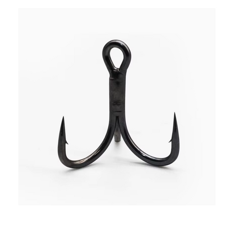 EAGLE CLAW LAZER 6X TREBLE REGULAR SHANK STRAIGHT POINT PLATINUM BLACK L778BGH-6