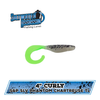 BASSASSASSIN 4" CURLY SHAD SALT & PEPPER SILVER PHANTOM CHART. TAIL SALTWATER CSA27238 / 10 CT.