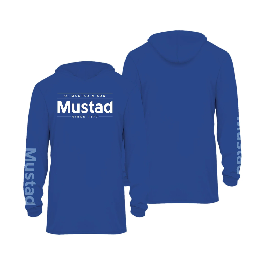 MUSTAD Sudadera técnica azul con capucha