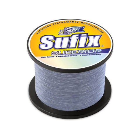 Sufix Superior Monofilamento 535yds 25lb Smoke Blue carrete de 1/4 lb