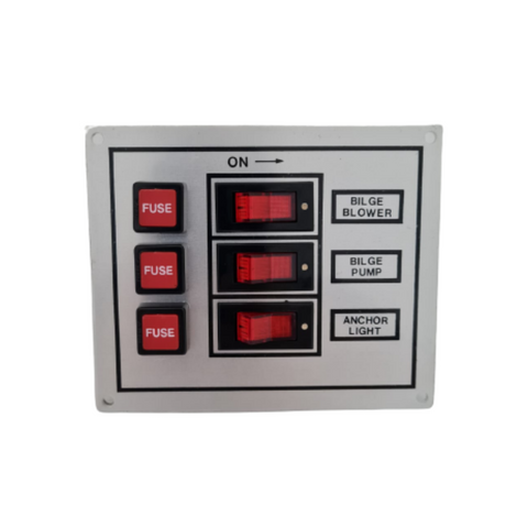 SWITCH PANEL 3 GANG ROCKER & F.HOLDER