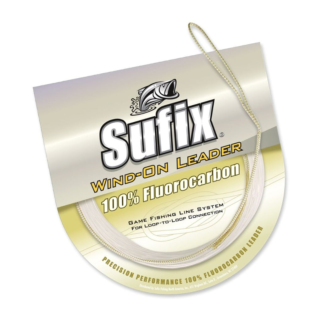 Sufix Wind-on Monofilament Leader Línea de pesca-Líder de 33 pies 100 libras Claro