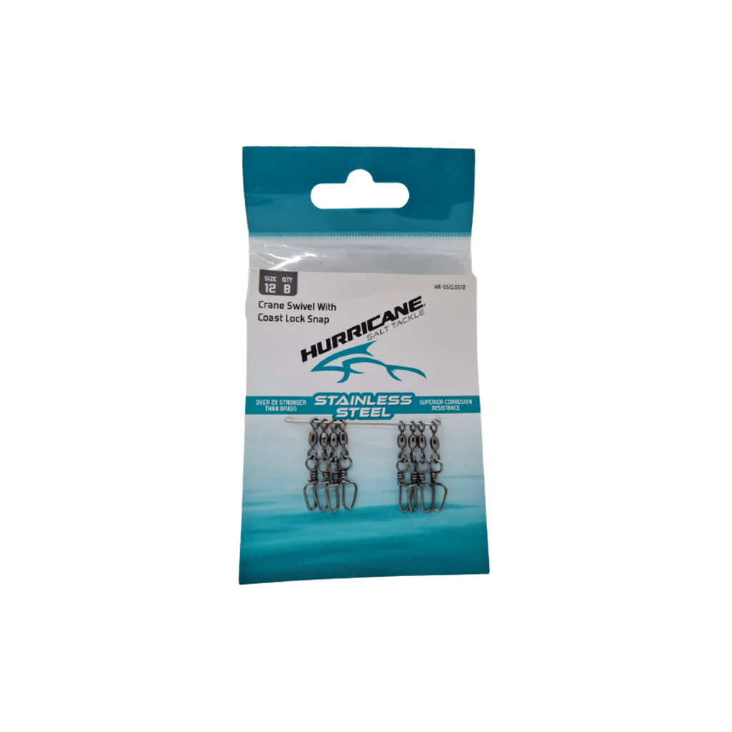 HURRICANE Stainless Steel Coast Lock Snap Size 12 8pcs HR-SSCLSS12