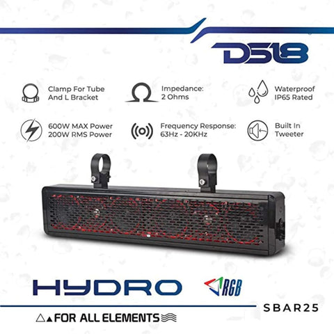 BARRA DE SONIDO HIDRÁULICA DE 25 PULGADAS