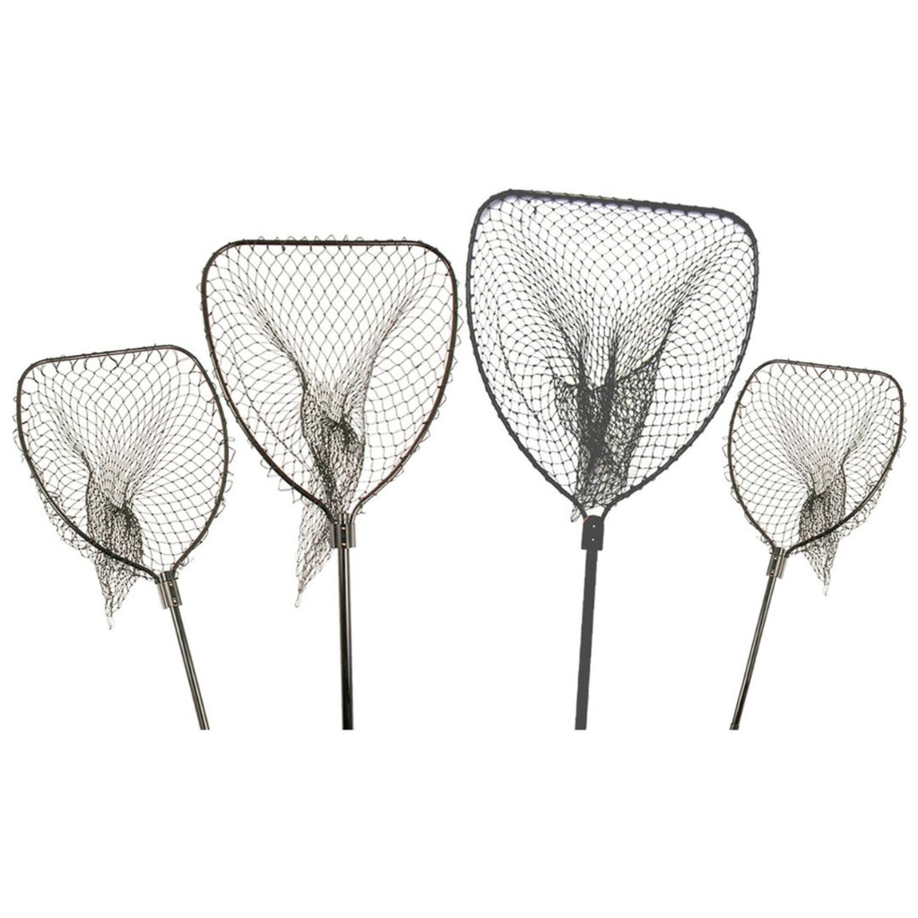 PROMAR Grande Series Landing Net - 28" x 30" Hoop, 54" Handle, Black Poly Netting LN-501P