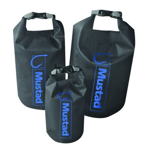 Mustad Bolsa de barco Dry Bag 60 litros Tapa enrollable gris oscuro / azul