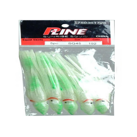 Señuelo blando P-Line Squid SQ45-GLOW/GRN SPOTS