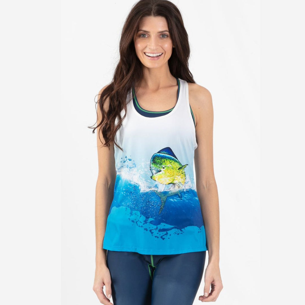 TSHIRT WAVE LIFE MAHI ACTIVE RACER BACK WOMEN TANK - 8032