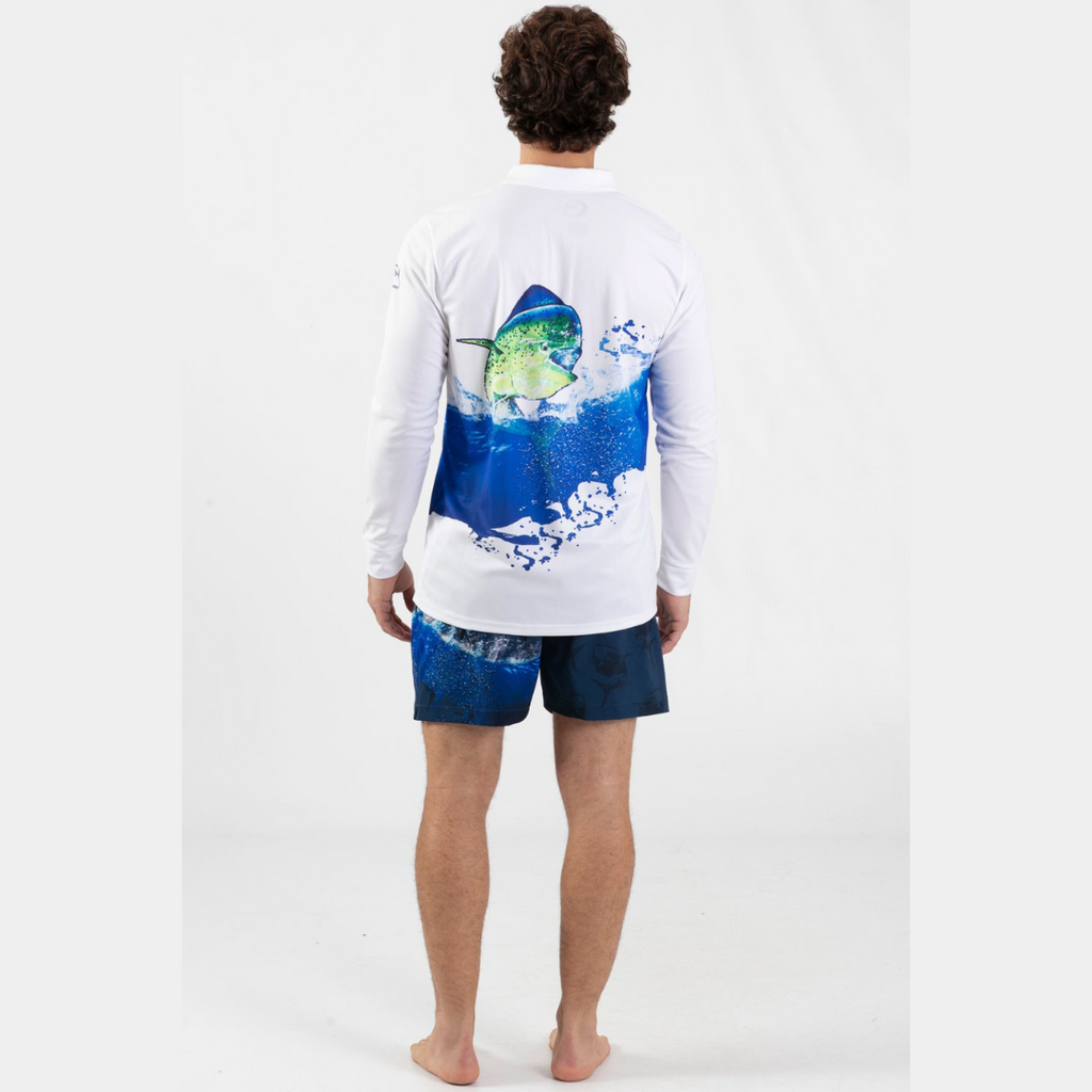 WAVE LIFE MAHI MAHI PERFORMANCE LONG SLEEVE FISHING POLO