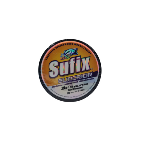 Hilo de pescar transparente Sufix Superior Clear 1/4LB - 25LB 535YDS
