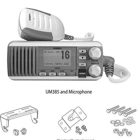 Radio marino para lanchas VHF Uniden UM385