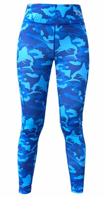 Legging azul de camuflaje para mujer