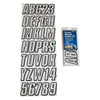 Kit de letras y números HARDLINE SERIE 800 REG PLATA / NEGRO 328-SIBLK800